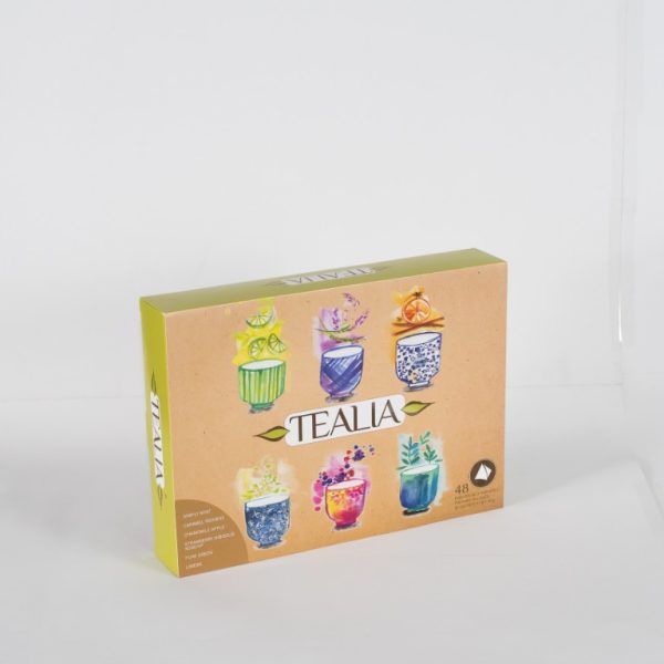 TEALIA -  6 VARIETY  GREEN-HERBAL  TEA GIFT BOX ( 2g x 6 X 8 EPTB) X4