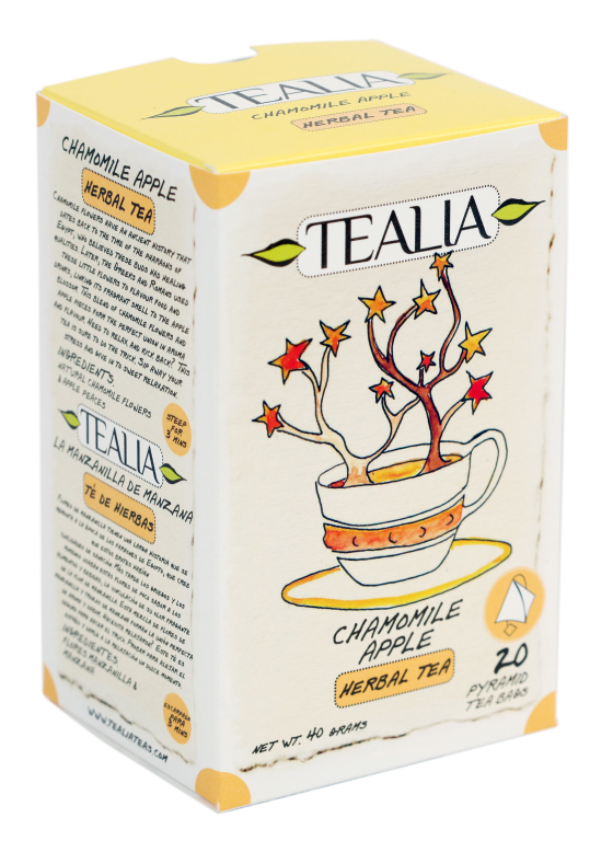 Tealia - Pyramid Tea bags  CHAMOMILE APPLE