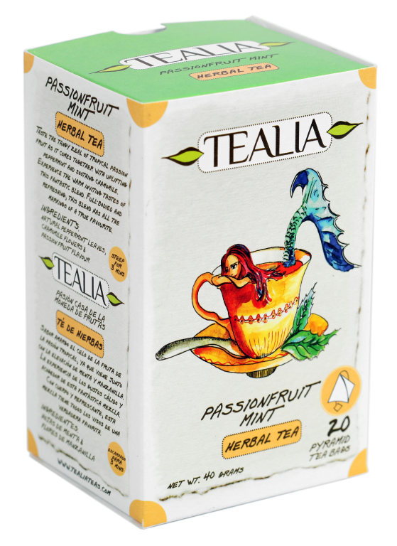Tealia - Pyramid Tea bags PASSIONFRUIT MINT