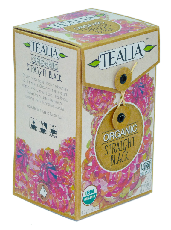 Tealia Organic Straight Black - Pyramid Teabags