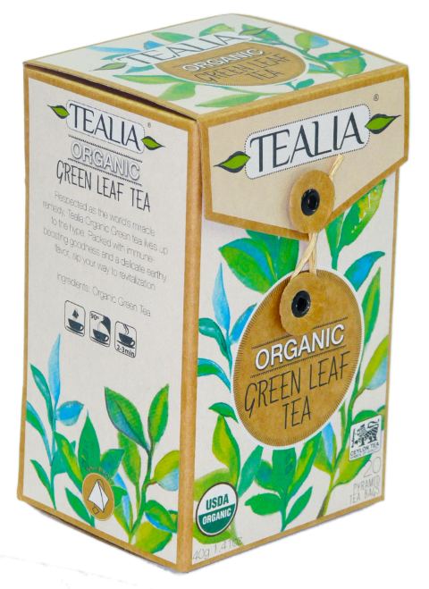 Tealia Organic Green Leaf - Pyramid Teabags